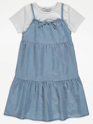 Blue Denim Strappy Dress and T-Shirt ...